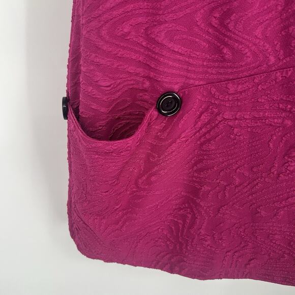 NEW Ali Miles Textured Tunic Top Pink Asymmetric Pocket Art Lagenlook Size 2X - Picture 5 of 10